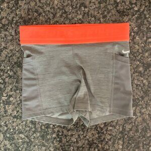 EUC Nike Pro 3 inch Training Shorts, Size Small, Grey/Orange
